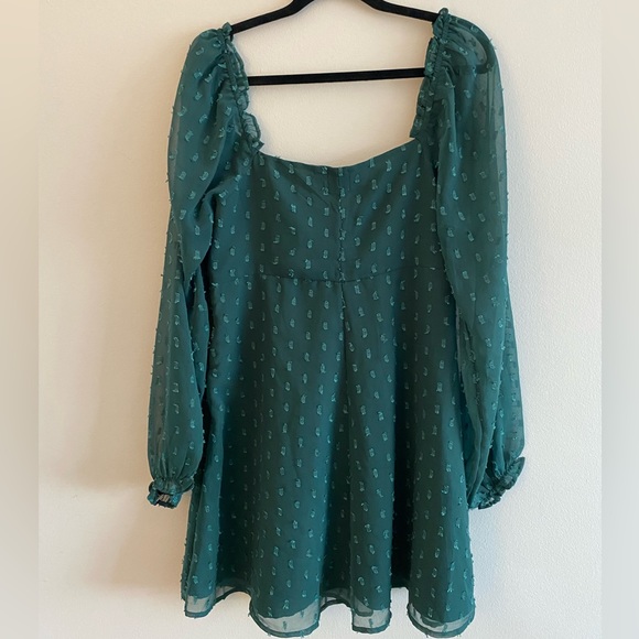 ASOS tall green long sleeve dress. Sweetheart square neckline. US 10. - Picture 3 of 4